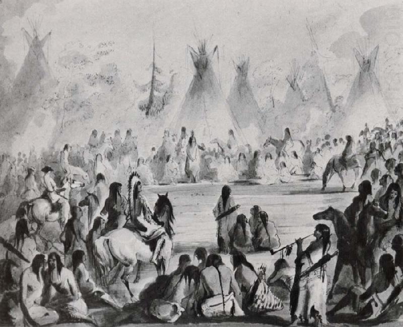 Miller, Alfred Jacob Indians Assembled in Grand Council to Hold a Talk china oil painting image